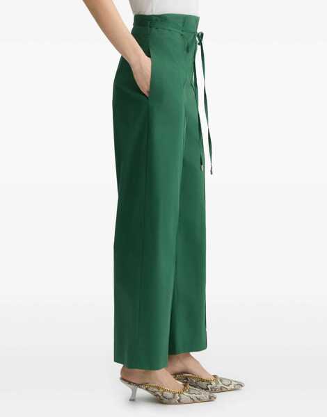 Pantaloni eleganti Liu Jo Pants with belt Green Femei (BM 17352976) 4
