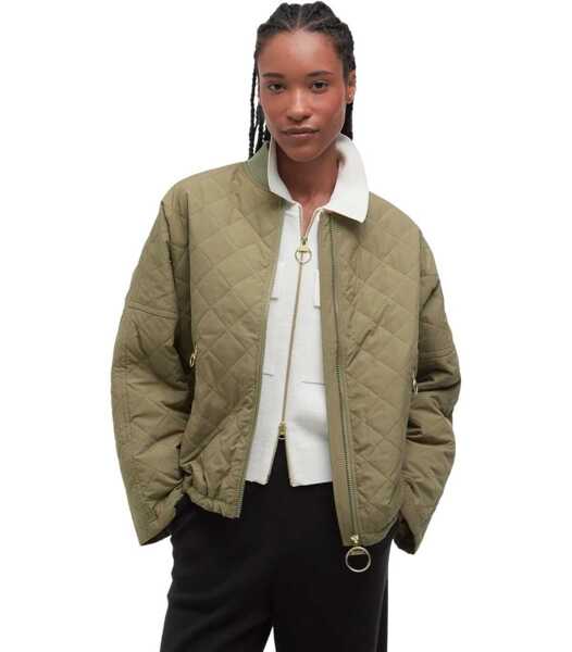 Bomber jacket Barbour BARBOUR EMLYN DUSKY GREEN QUILTED BOMBER JACKET Green Femei (BM 17353248) 3
