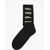 1989 STUDIO Ribbed Long Socks With Contrast Embroidery Black