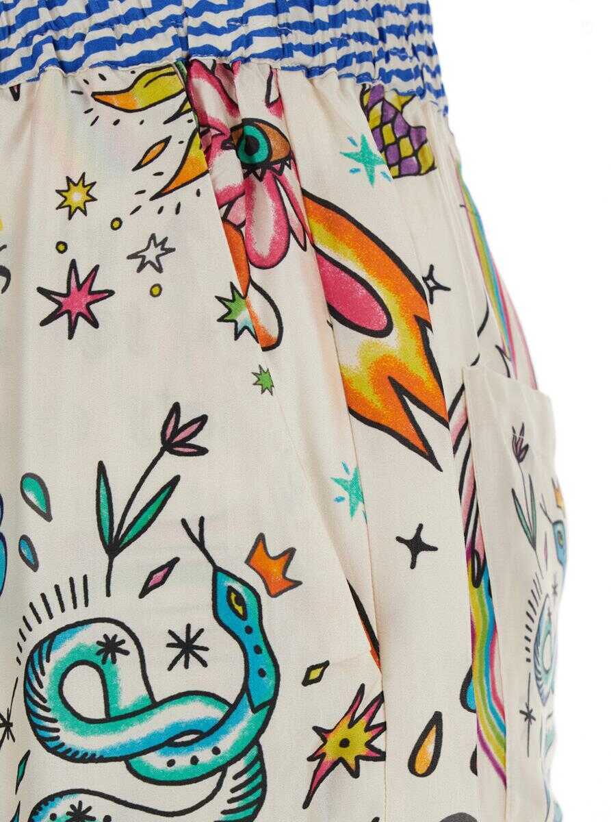 Pantaloni casual Me369 Bailey Multicolor Pants With Elastic Waist And All-Over Print In Viscose Woman MULTICOLOR Femei (BM 17355456) 2