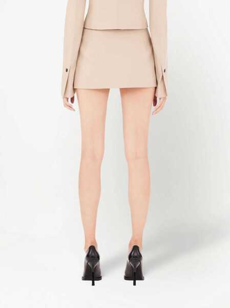 Fuste Salvatore Ferragamo Salvatore Ferragamo Wool Mini Skirt Beige Femei (BM 17355555) 4