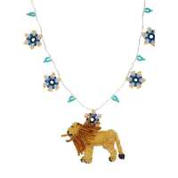 Bijuterii forte_forte Dama - Bijuterii forteforte Long Beads Necklace With Animalier Element GREY Femei (BM 17355690) - B-mall.ro