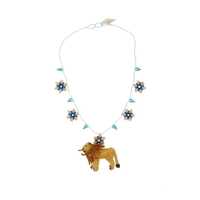 Bijuterii Forte_forte Metallic Necklace With Beads Embellishment And Animal Pendant In Faux-Pearls Woman