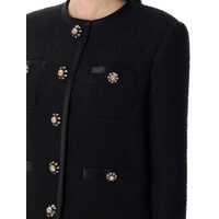 Geci Dolce & Gabbana Dama - Geci Dolce & Gabbana Dolce & Gabbana Cropped Single-Breasted Boucl Tweed Jacket Black Femei (BM 17358159) - B-mall.ro