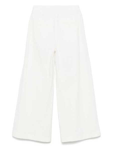 Pantaloni casual LOW CLASSIC Low Classic Cotton Tuck Wide Pants WHITE Femei (BM 17358198) 2