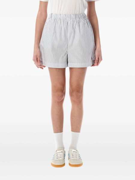 Pantaloni casual SPORTY & RICH Sporty & Rich Src Poplin Striped Shorts WHITE/BLUE STRIPES Femei (BM 17358390) 1