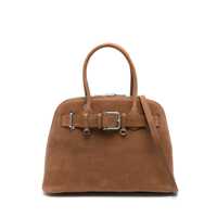 Genti de mana 'Zip Brocle' Brown Handbag With Belt With Metal Buckle And Top Shoulder Strap In Leather Woman Femei