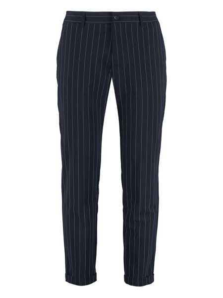 Pantaloni THE ALPHABET The Alphabet The Pants - Pinstripe-Motif Trousers BLUE Barbati (BM 17358564) 1