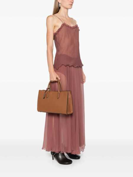 Genti de mana Michael Kors Michael Kors Scarlett Media Leather Handbag BROWN Femei (BM 17358747) 2
