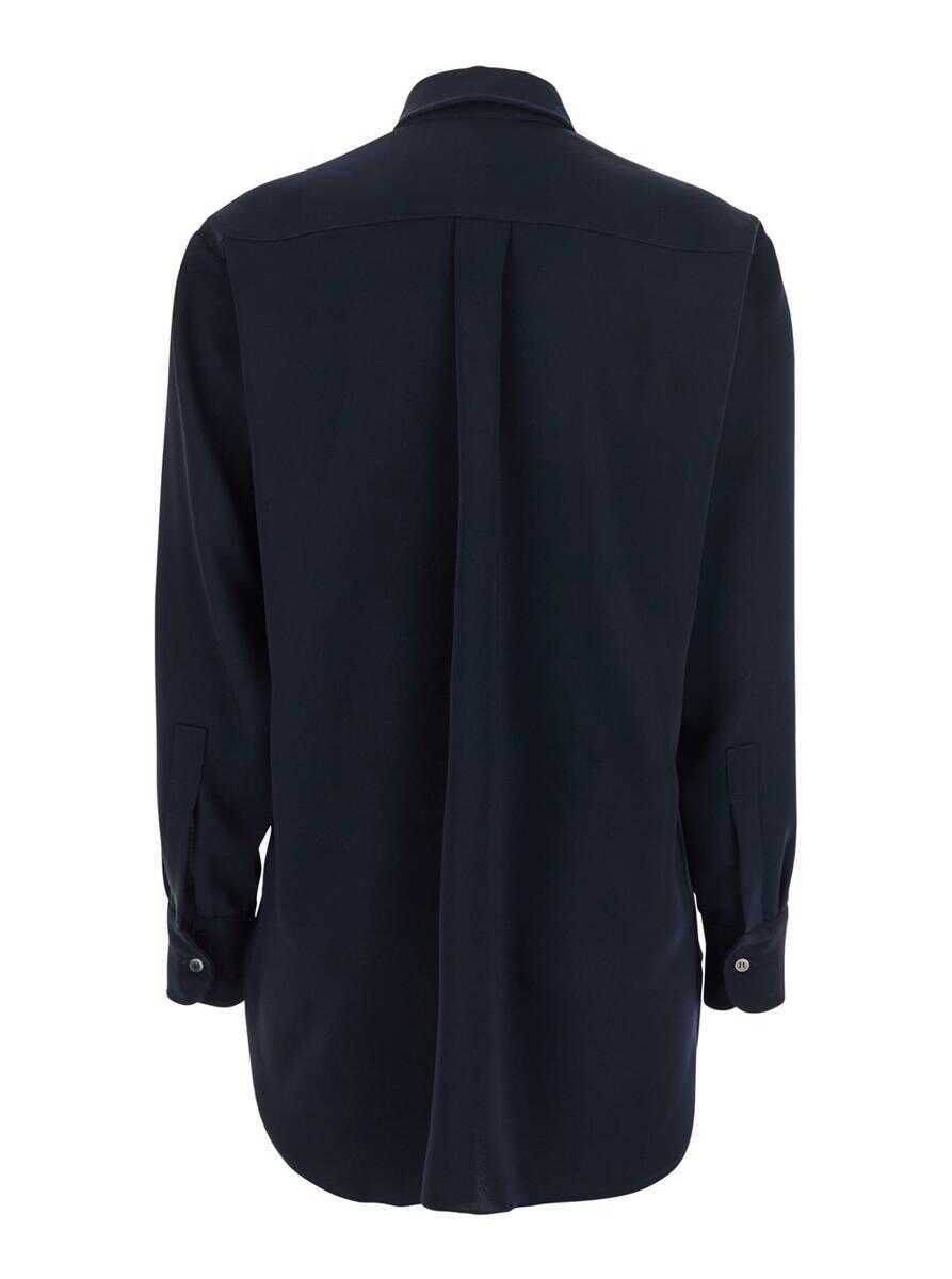 Camasi PLAIN Blue Shirt With Classic Collar In Tech Fabric Woman BLUE Femei (BM 17358858) 2