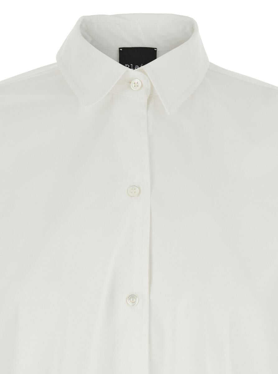 Camasi PLAIN White Shirt With Classic Collar In Cotton Blend Stretch Woman WHITE Femei (BM 17358864) 3
