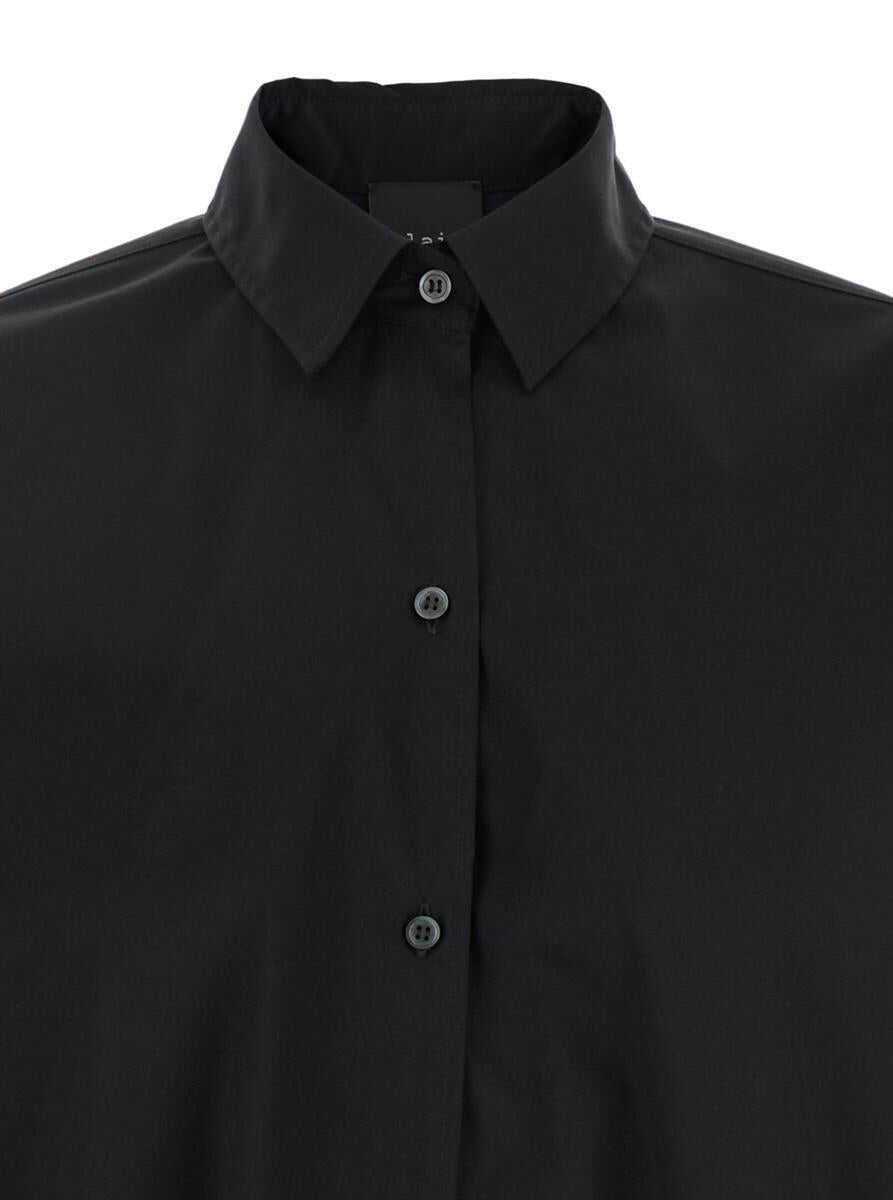Camasi PLAIN Black Shirt With Classic Collar In Cotton Blend Stretch Woman Black Femei (BM 17358867) 3