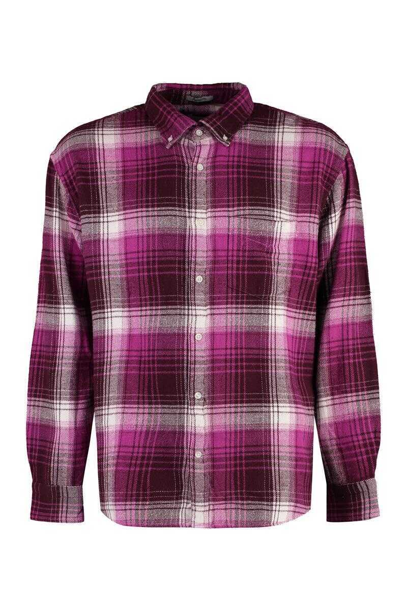 Camasi GANT Gant Checked Flannel Shirt Purple Barbati (BM 17359128) 1