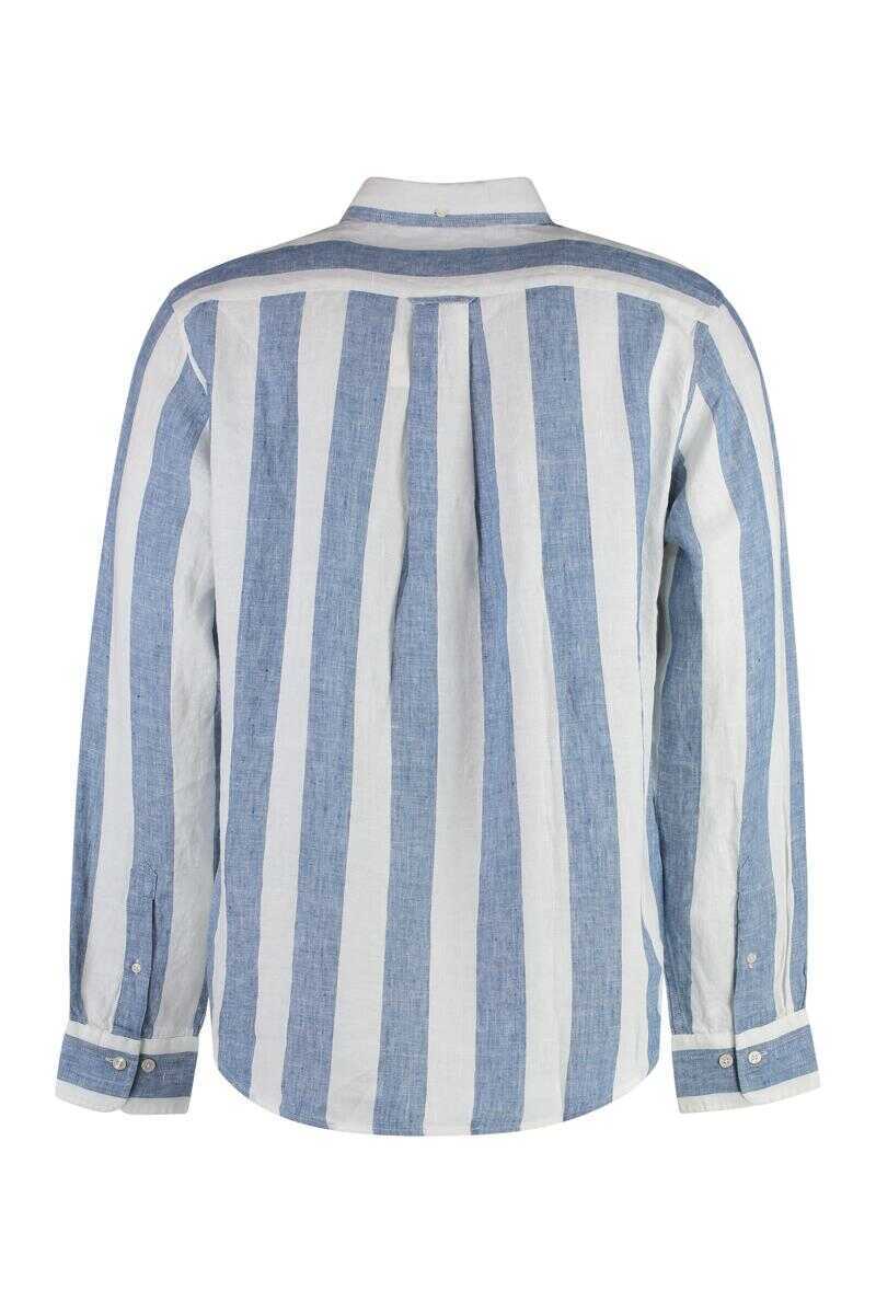 Camasi GANT Gant Striped Linen Shirt WHITE Barbati (BM 17359146) 2