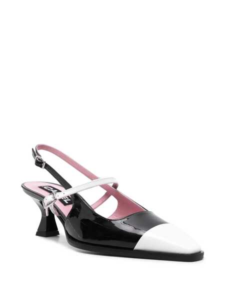 Pantofi cu toc CAREL PARIS Cecile Black Slingback Pumps With Contrasting Toe And Sculpted Heel In Leather Woman Black Femei (BM 17359236) 2