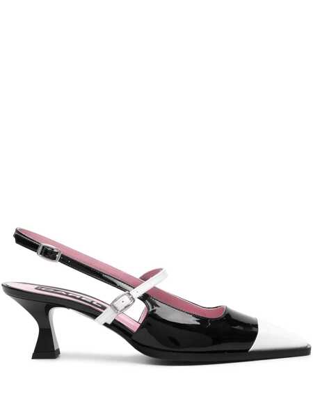 Pantofi cu toc CAREL PARIS Cecile Black Slingback Pumps With Contrasting Toe And Sculpted Heel In Leather Woman Black Femei (BM 17359236) 1