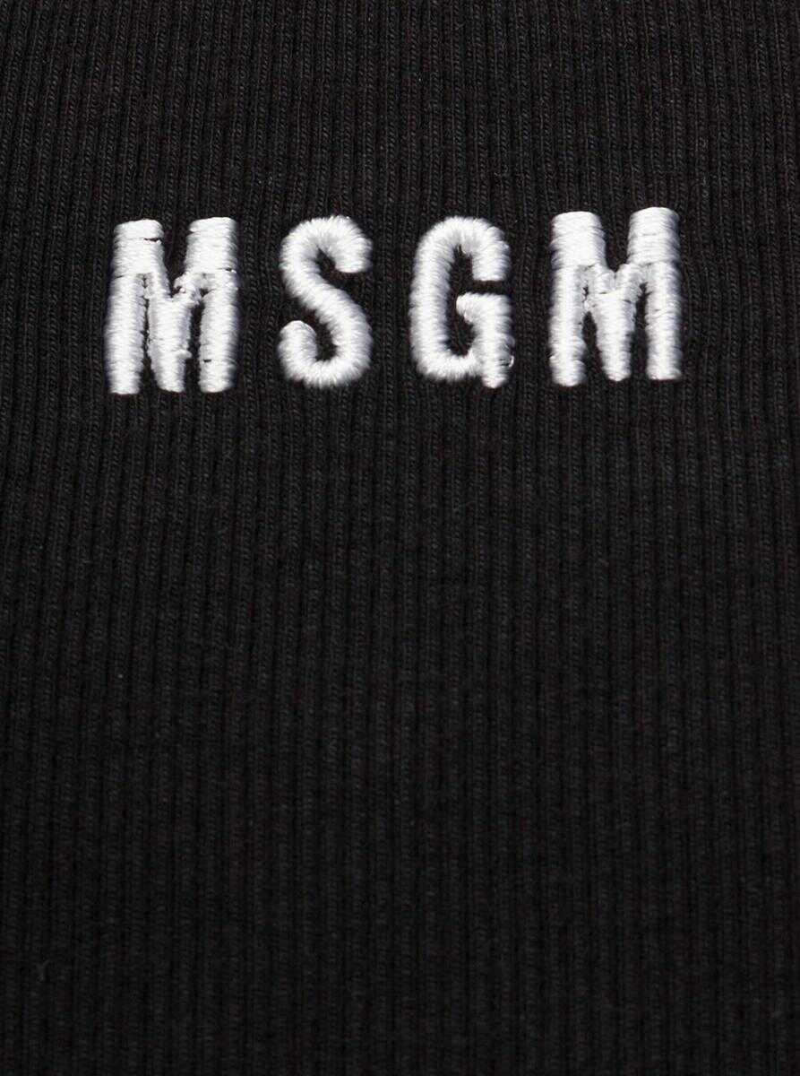 Topuri MSGM Black Ribbed Tank Top With Cut-Out Detailing In Cotton Woman Black Femei (BM 17359512) 3