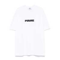 Tricouri White T-Shirt With Print On The Front And Logo On The Back In Cotton Man Barbati
