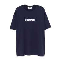 Tricouri Blue T-Shirt With Print On The Front And Logo On The Back In Cotton Man Barbati