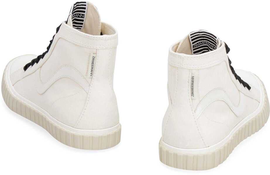 Sneakers ZIMMERMANN Zimmermann Canvas High-Top Sneakers WHITE Femei (BM 17359740) 4
