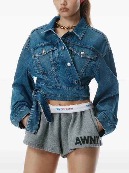 Geci Alexander Wang Alexander Wang Wrapped Trucker Jacket BLUE Femei (BM 17360037) 4