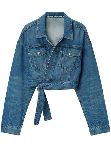 Geci Alexander Wang Alexander Wang Wrapped Trucker Jacket BLUE Femei (BM 17360037) 1