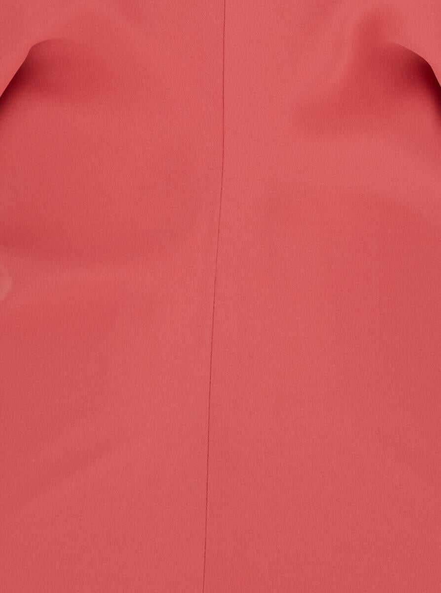 Rochii PLAIN Pink Dress With V Neck And Short Sleeves In Tech Fabric Woman PINK Femei (BM 17360094) 3