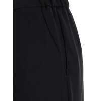 Pantaloni casual PLAIN Dama - Pantaloni casual PLAIN Black Pants With Elastic Rear Waist And Wide Leg In Tech Fabric Woman Black Femei (BM 17360109) - B-mall.ro