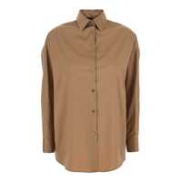 Camasi Beige Shirt With Classic Collar And Curved Hem In Cotton Blend Woman Femei