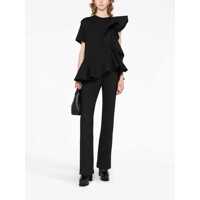 Tricouri Alexander McQueen Dama - Tricouri Alexander McQueen Alexander McQueen Ruffle Detail T-Shirt Black Femei (BM 17361801) - B-mall.ro