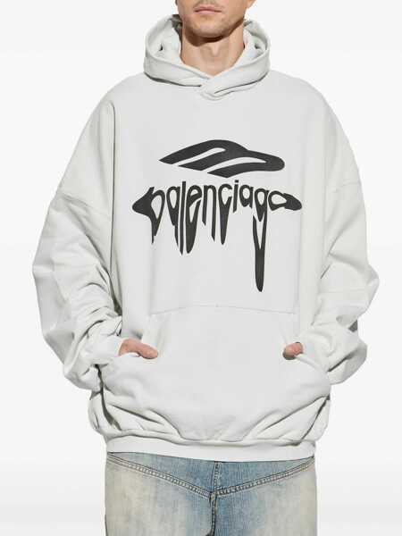 Pulovere Balenciaga Balenciaga 3B Liquified Hooded Sweatshirt GREY Barbati (BM 17362218) 3