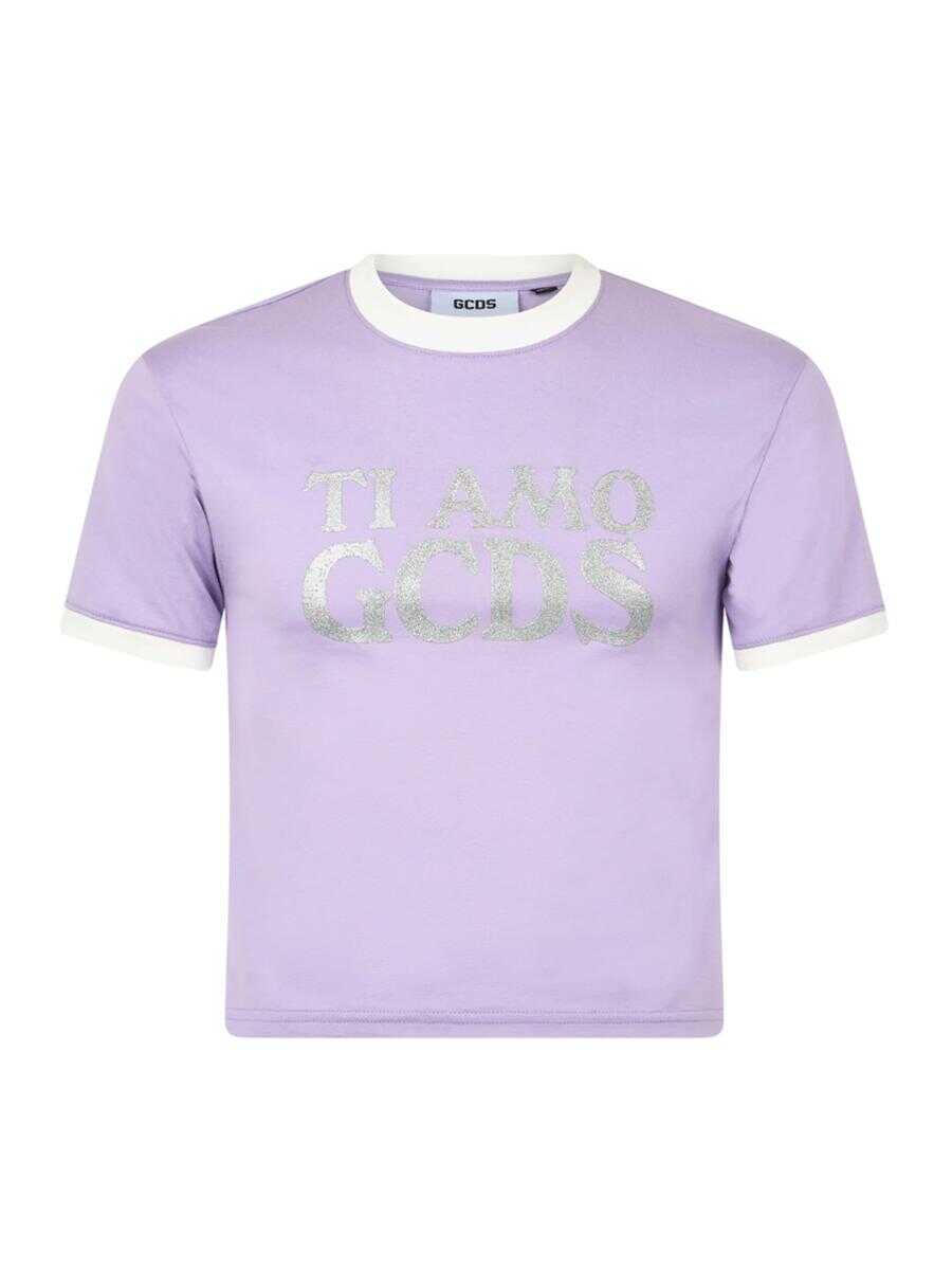 Tricouri GCDS Boxy T-Shirt With Glitter Ti Amo Gcds Multicolor Femei (BM 17363100) 1