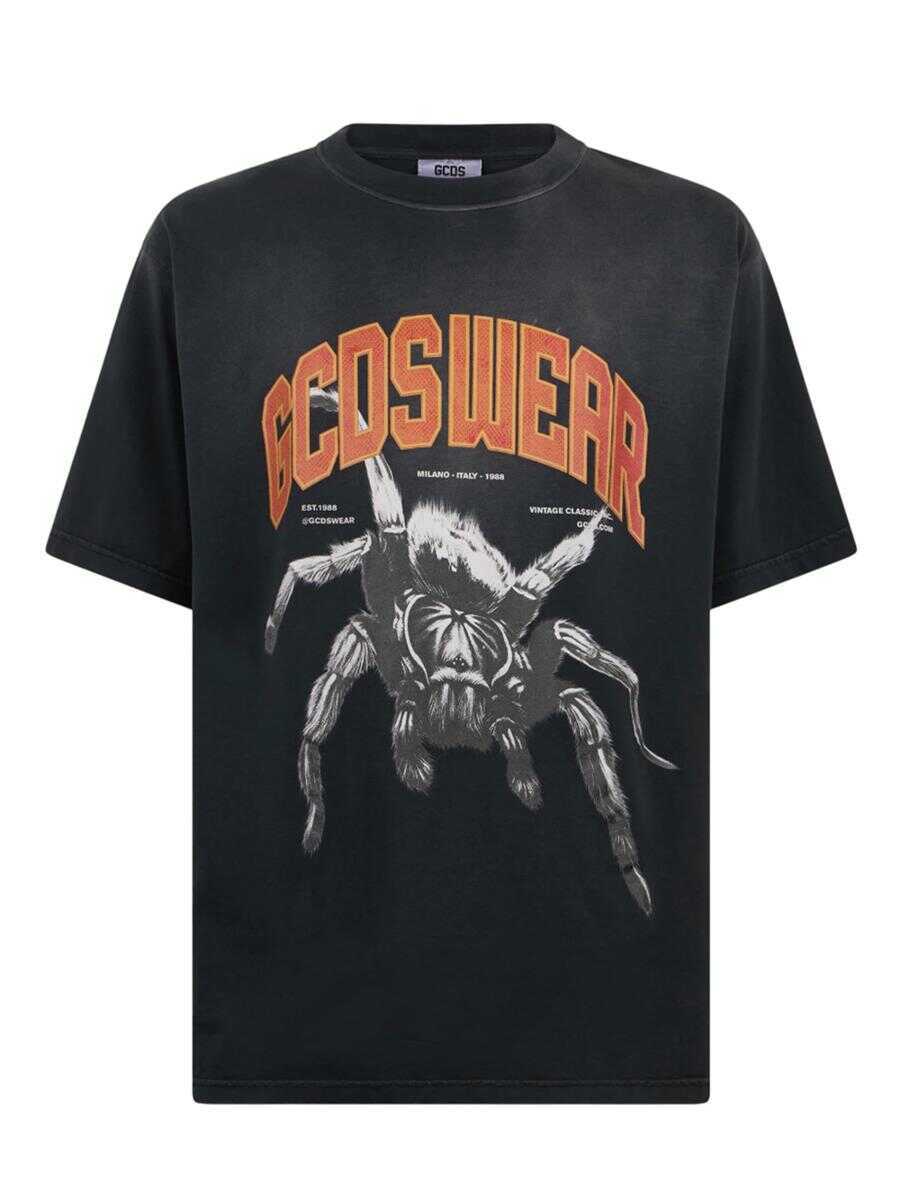 Tricouri GCDS Gcdswear Oversized T-Shirt With Spider Black Barbati (BM 17363109) 1