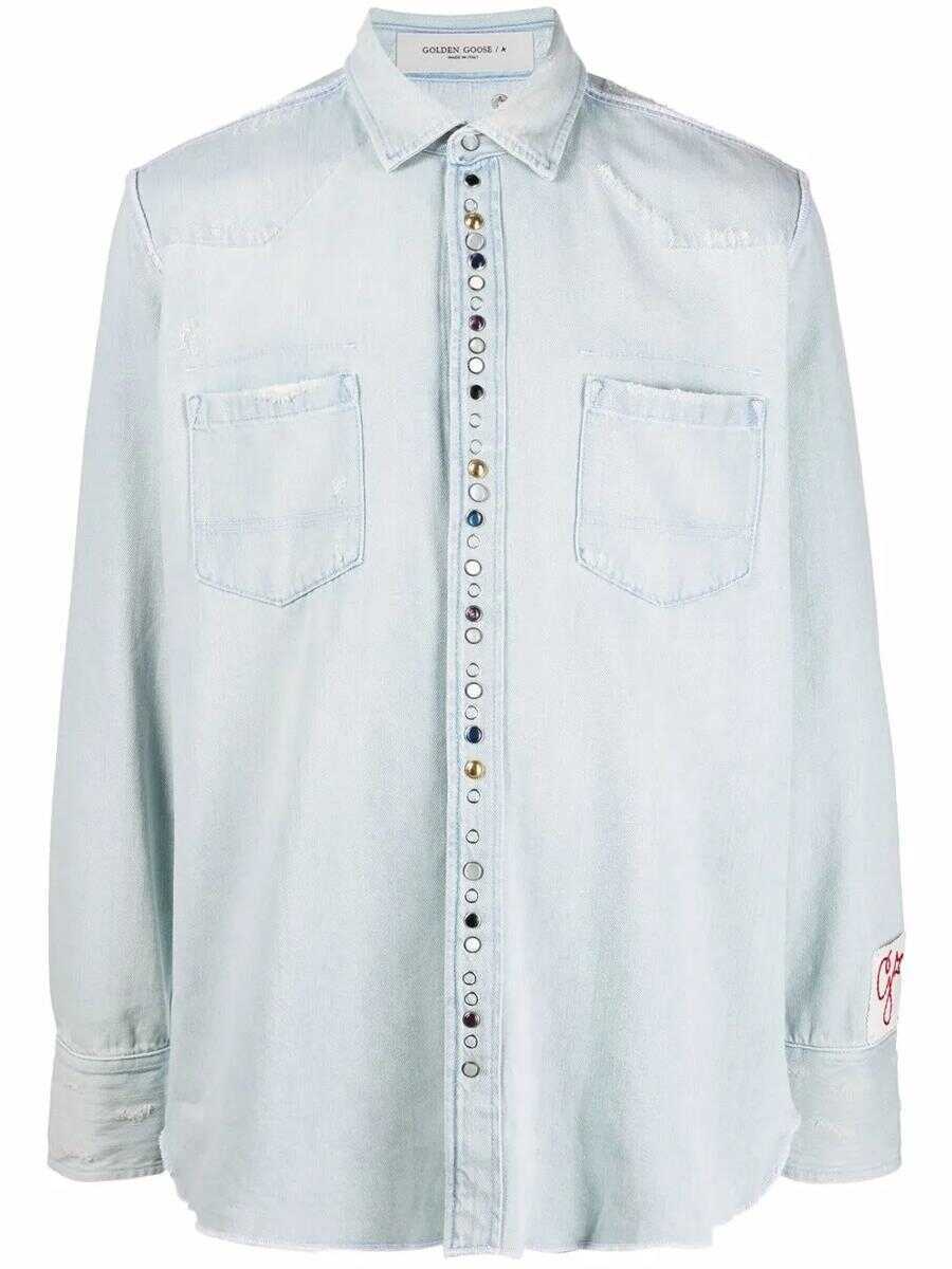 Camasi de blugi Golden Goose Golden Goose Golden Collection Denim Shirt BLUE Barbati (BM 17363274) 1