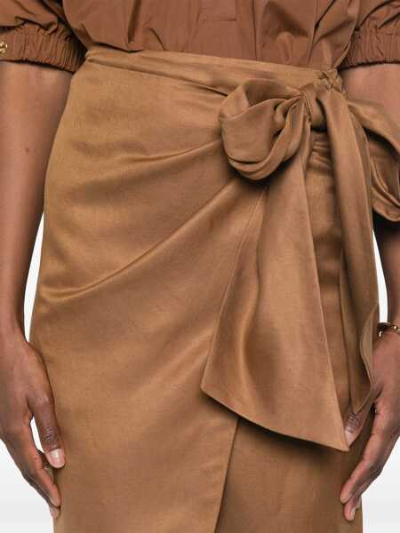 Fuste Max Mara Max Mara Tequila Midi Skirt BROWN Femei (BM 17363340) 5