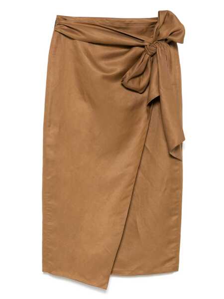 Fuste Max Mara Max Mara Tequila Midi Skirt BROWN Femei (BM 17363340) 1