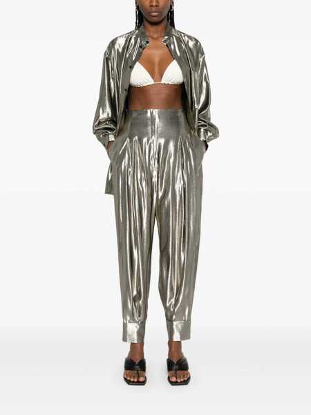 Camasi Philosophy Philosophy Di Lorenzo Serafini Silver Shirt In Silk Laminated-Effect SILVER Femei (BM 17363349) 2