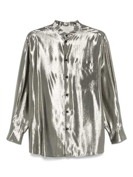 Camasi Philosophy Philosophy Di Lorenzo Serafini Silver Shirt In Silk Laminated-Effect SILVER Femei (BM 17363349) 1