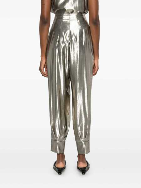 Pantaloni casual Philosophy Philosophy Di Lorenzo Serafini Silver Casual Trousers Laminated-Effect SILVER Femei (BM 17363352) 4