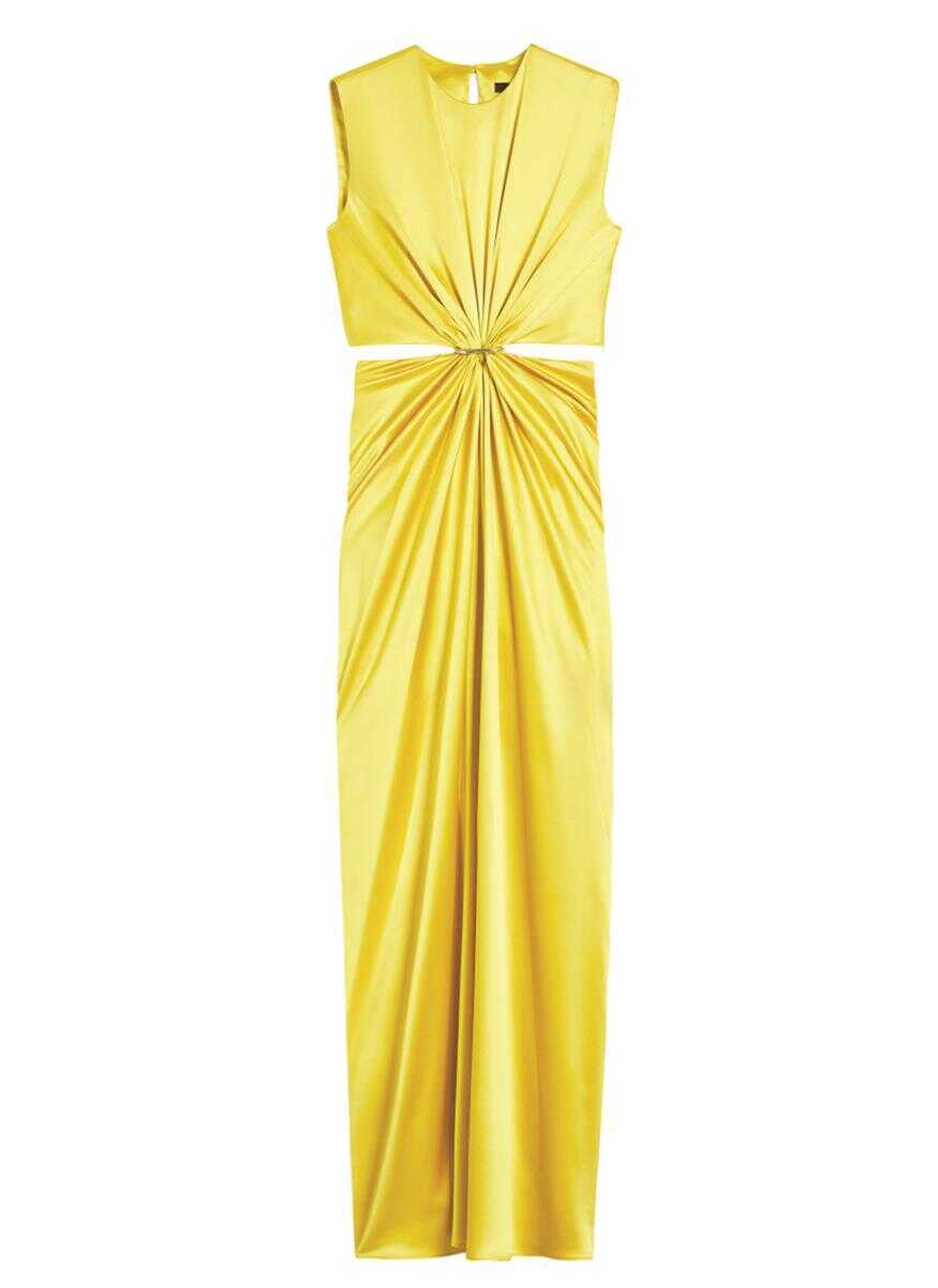 Rochii Max Mara Max Mara Hourglass Dress In Silk Satin Yellow Femei (BM 17363562) 1
