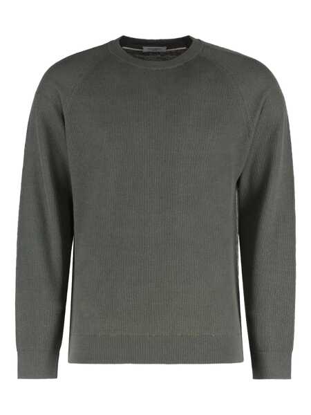 Pulovere Paolo Pecora Paolo Pecora Linen-Cotton Crew-Neck Sweater BROWN Barbati (BM 17363718) 1