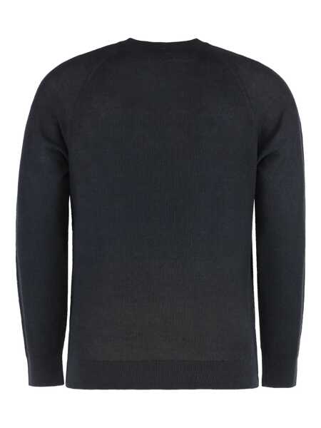 Pulovere Paolo Pecora Paolo Pecora Linen-Cotton Crew-Neck Sweater Black Barbati (BM 17363721) 2