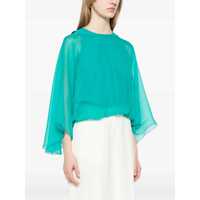 Topuri Alberta Ferretti Dama - Bluze Alberta Ferretti Green Blouse With Layered Design In Silk Chiffon Woman GREEN Femei (BM 17363787) - B-mall.ro