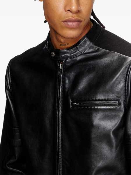 Geci Diesel Diesel L-Simz Lambskin Jacket Black Barbati (BM 17364036) 5