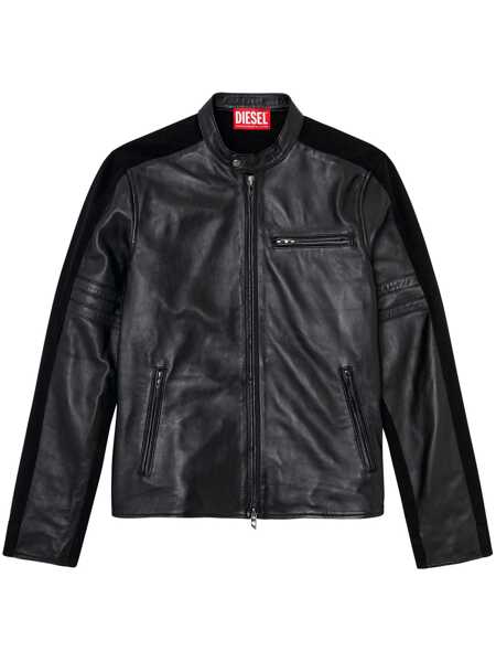 Geci Diesel Diesel L-Simz Lambskin Jacket Black Barbati (BM 17364036) 1