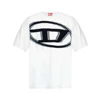 Tricouri Diesel White Cotton T-Shirt Barbati