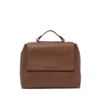 Genti de mana Orciani Sveva Soft Small Carob-Colored Leather Handbag With Shoulder Strap Femei