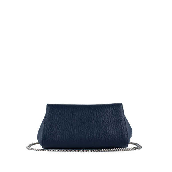 Genti de mana Orciani Orciani Gossip Soft Navy Grained Leather Clutch BLUE Femei (BM 17364729) 2