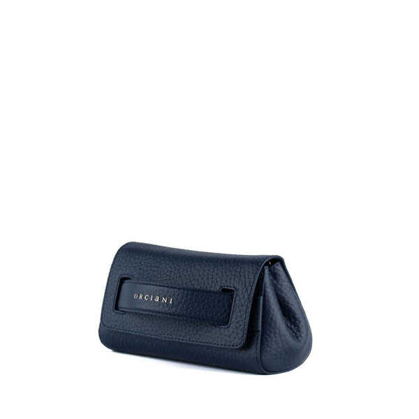 Genti de mana Orciani Orciani Gossip Soft Navy Grained Leather Clutch BLUE Femei (BM 17364729) 3