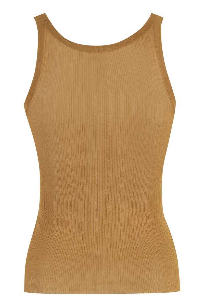 Topuri Max Mara Max Mara Bastia Silk Top Beige Femei (BM 17364906) 2